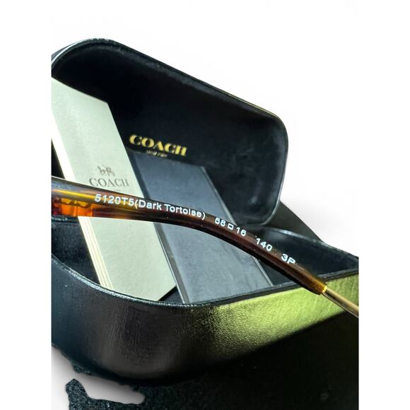 Coach Polarized Butterfly Sunglasses Tortoise shell Gold hardware Case & Cloth main image 4